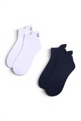 Show details for JRB Ladies Ankle Socks - 2 Pack - White / Navy