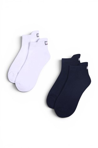 Show details for JRB Ladies Ankle Socks - 2 Pack - White / Navy