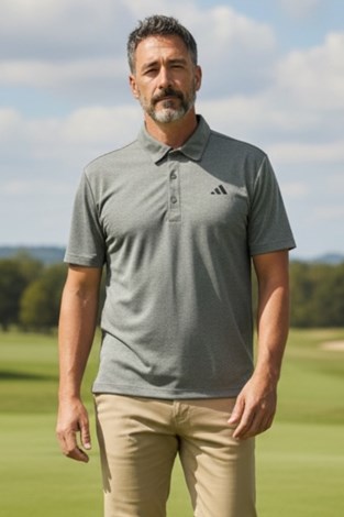 Show details for adidas Mens Drive Heathered Polo - Grey Three