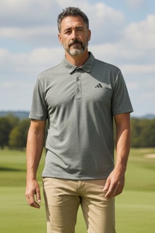 Picture of adidas Mens Drive Heathered Polo - Grey Three