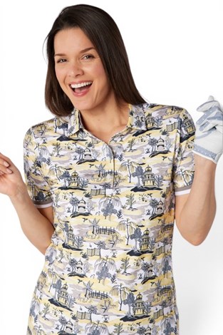 Show details for Swing out Sister Ladies Dior Elite Cap Sleeve Polo - Indian Dawn