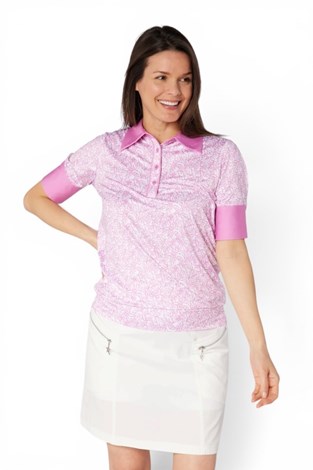 Show details for Swing out Sister Ladies Horizon Half Sleeve Polo - Coral Whisper