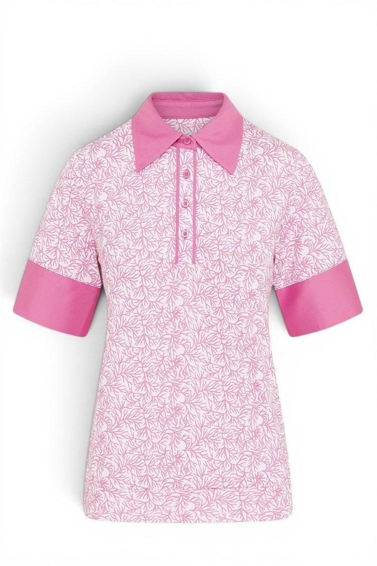 Picture of Swing out Sister Ladies Horizon Half Sleeve Polo - Coral Whisper
