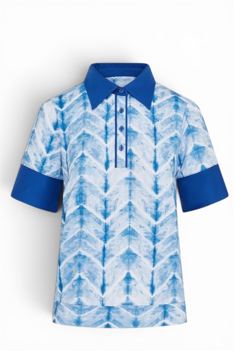 Picture of Swing out Sister Ladies Horizon Half Sleeve Polo - Neptunes Breath