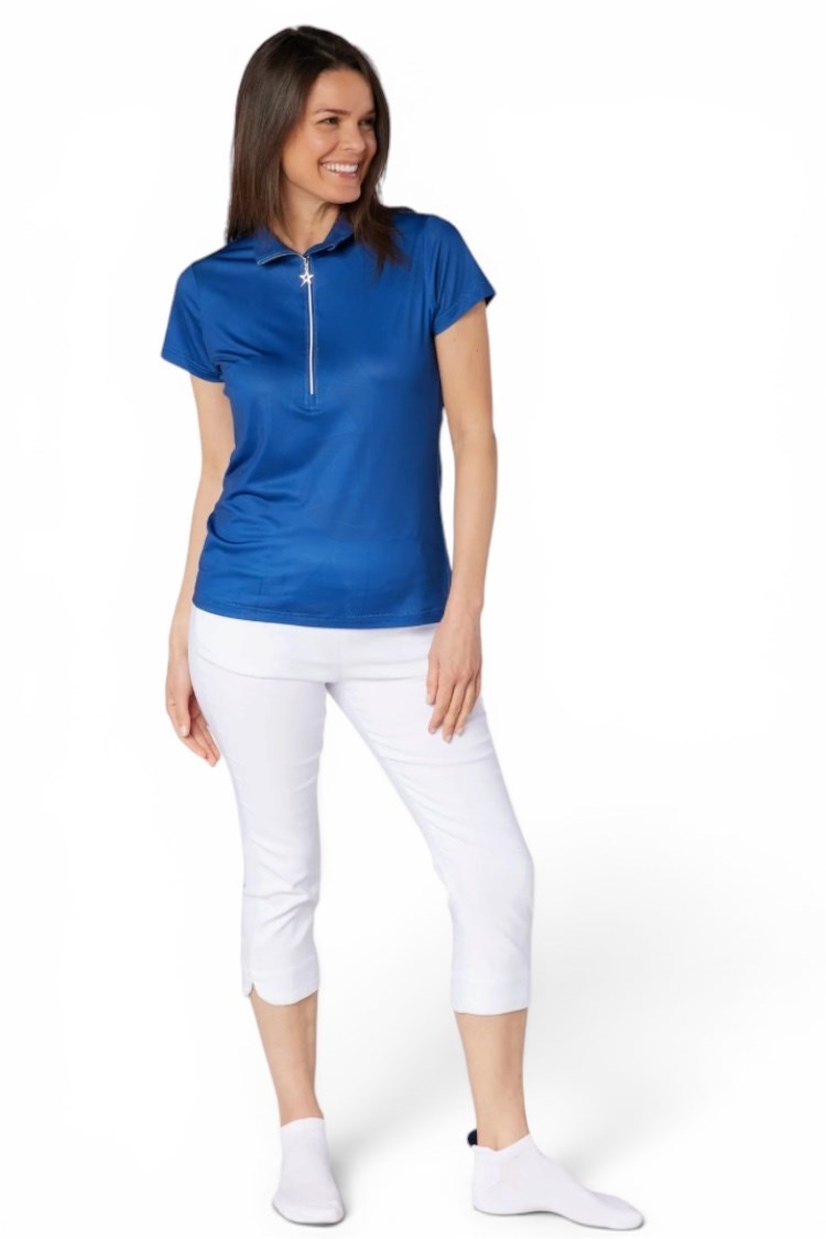 Picture of Swing out Sister Ladies Mirage Cap Sleeve Top - True Blue