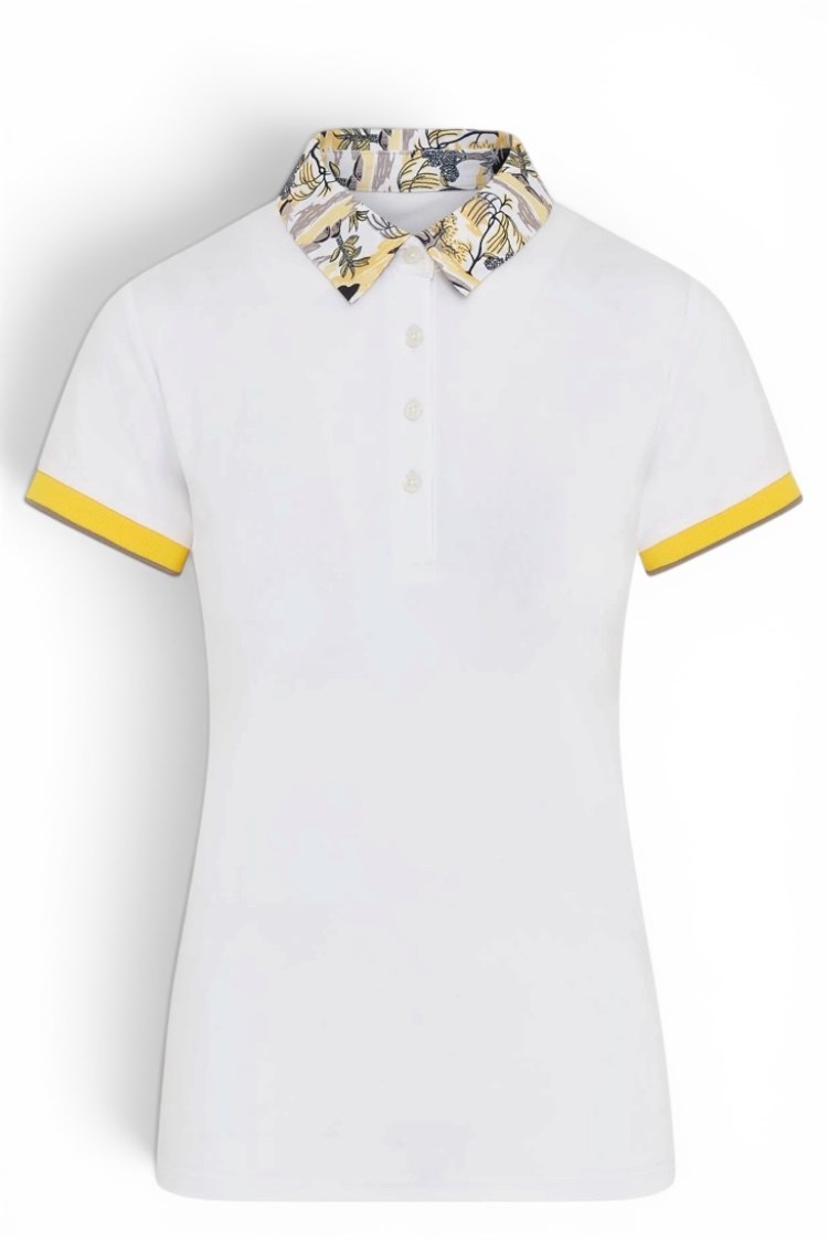 Picture of Swing out Sister Ladies Luca Cap Sleeve Polo - Indian Dawn