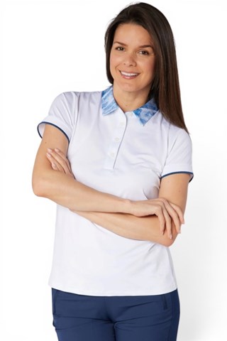 Picture of Swing out Sister Ladies Luca Cap Sleeve Polo - Neptune's Breath