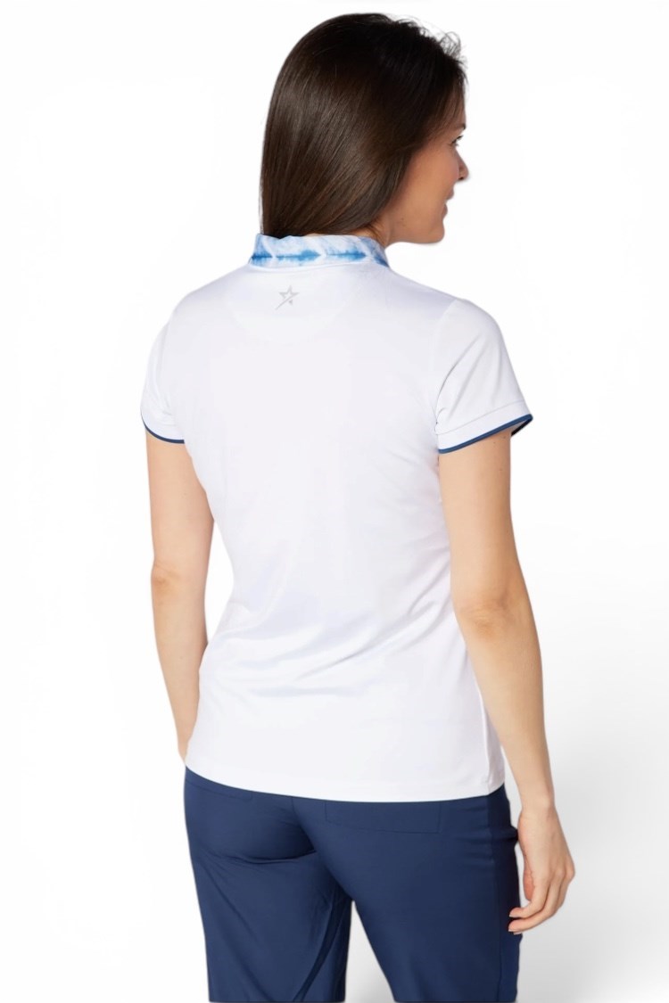Picture of Swing out Sister Ladies Luca Cap Sleeve Polo - Neptune's Breath