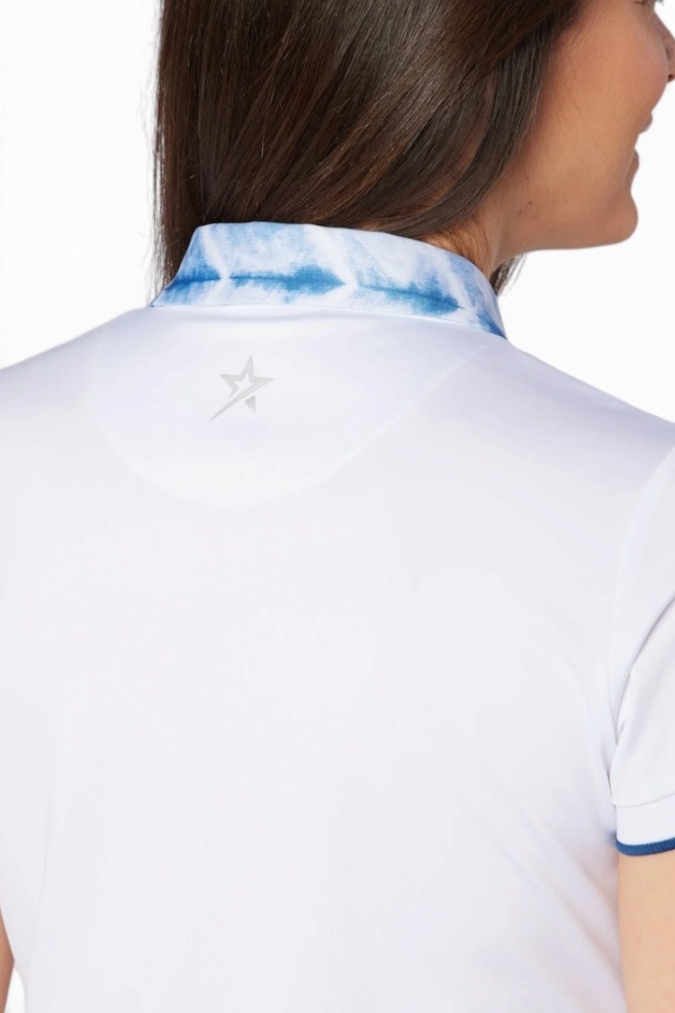 Picture of Swing out Sister Ladies Luca Cap Sleeve Polo - Neptune's Breath