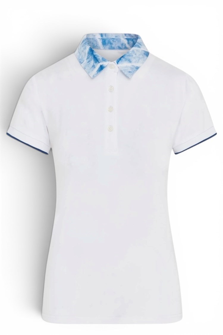 Picture of Swing out Sister Ladies Luca Cap Sleeve Polo - Neptune's Breath