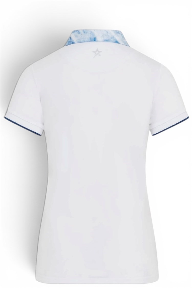 Picture of Swing out Sister Ladies Luca Cap Sleeve Polo - Neptune's Breath