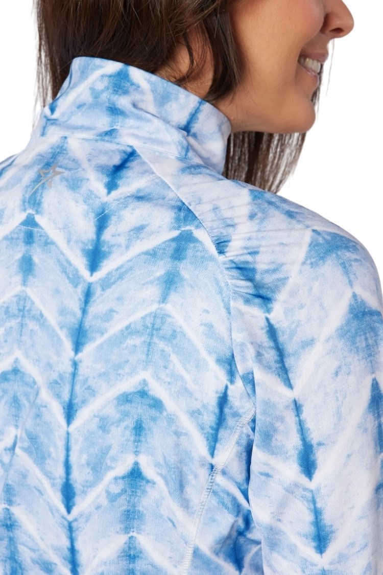 Picture of Swing out Sister Ladies Sunshine Pattern ¼ Zip Long Sleeve Top - Neptune's Breath
