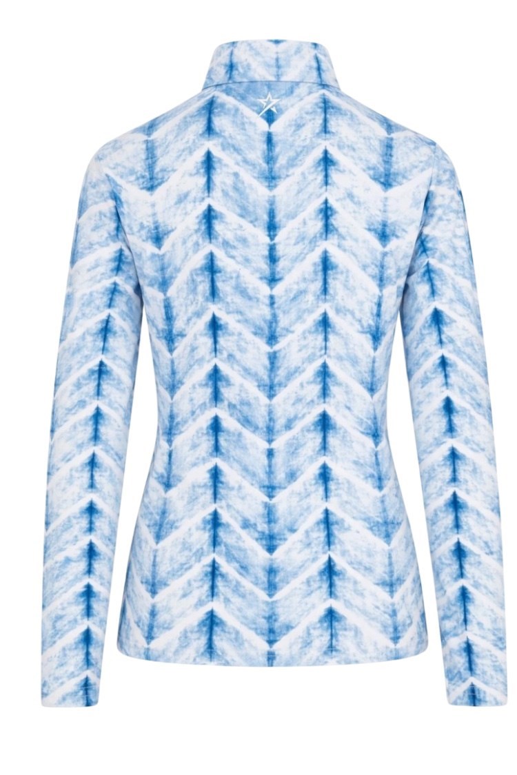 Picture of Swing out Sister Ladies Sunshine Pattern ¼ Zip Long Sleeve Top - Neptune's Breath