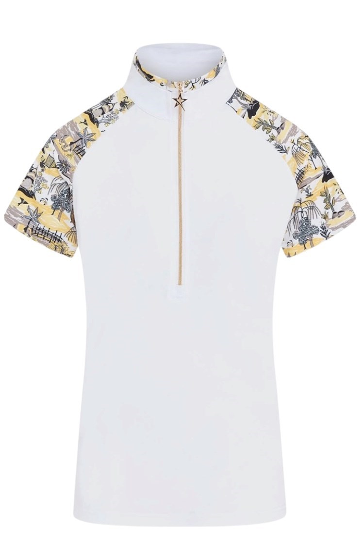 Picture of Swing out Sister Ladies Paradise Elite Cap Sleeve Polo - Indian Dawn