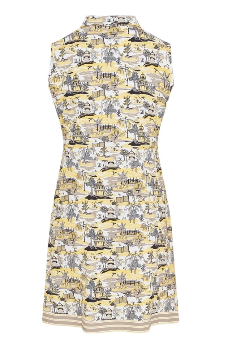 Picture of Swing out Sister Azure Sleeveless Patterned Dress - Indian Dawn
