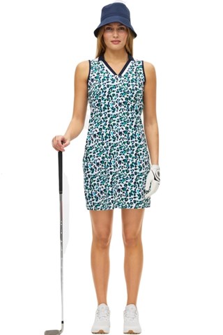 Picture of Rohnisch Ladies Essential Sleeveless Golf Dress - Leo Blue / Green