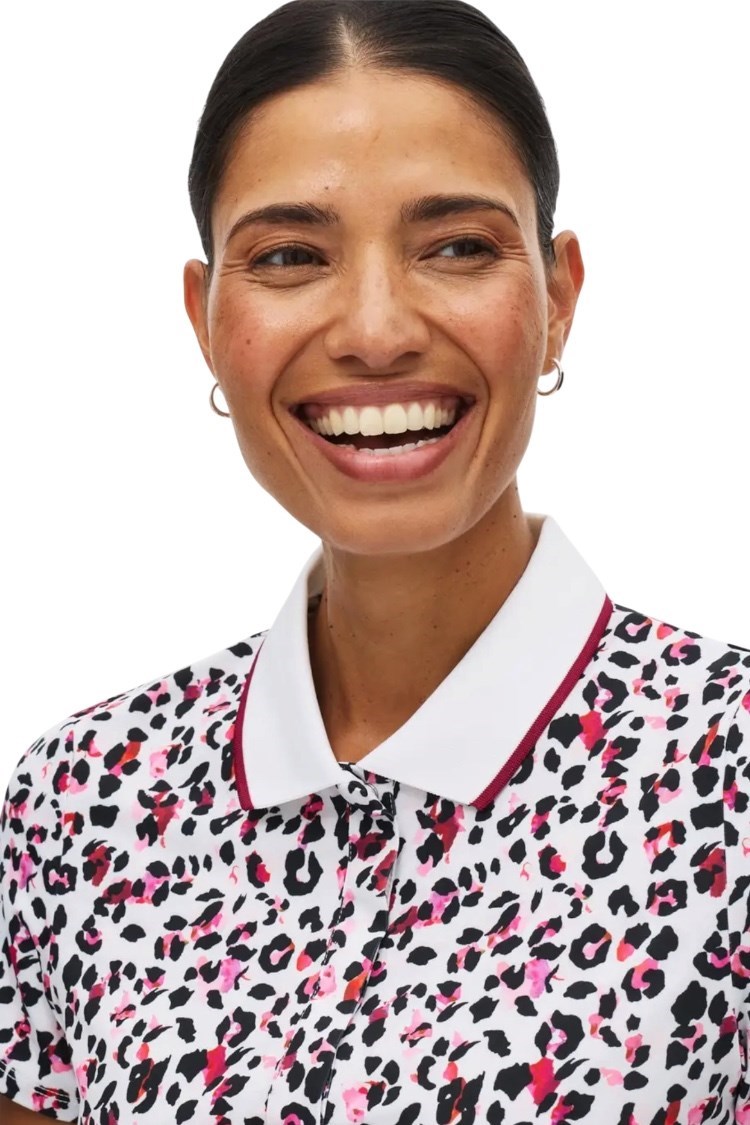 Picture of Rohnisch Ladies Deni Short Sleeve Polo Shirt - Leo Pink / Beet