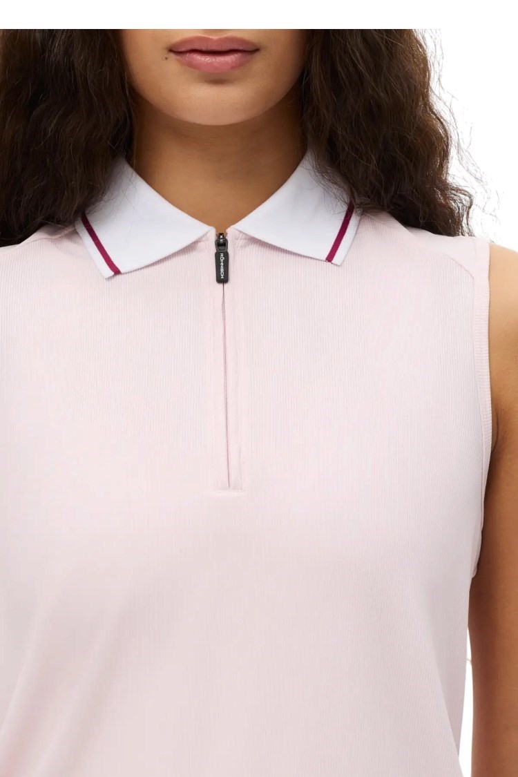 Picture of Rohnisch Ladies Rib Sleeveless Polo - Cradle Pink