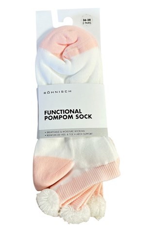 Show details for Rohnisch Ladies Functional Pompom Socks - Pink