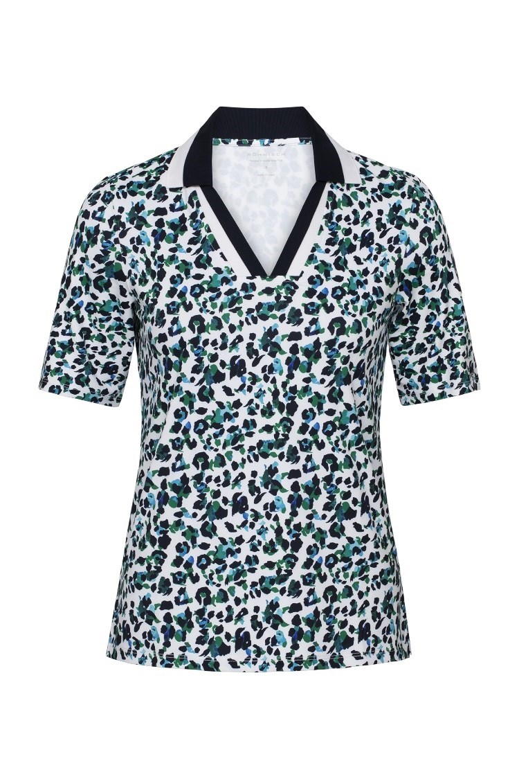Picture of Rohnisch Ladies Essential Short Sleeve Polo - Leo Blue / Green