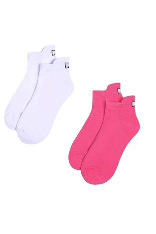 Show details for JRB Ladies Ankle Socks - 2 Pack - White / Pink