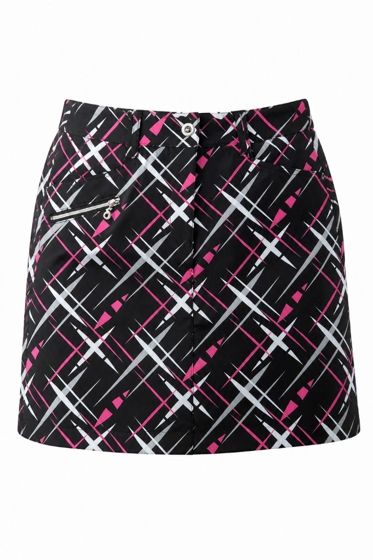 Picture of JRB Ladies Golf Patterned Skort - Black Cross Print