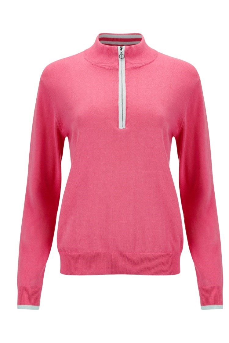 Picture of JRB Ladies 1/4 Zip Golf Sweater - Pink