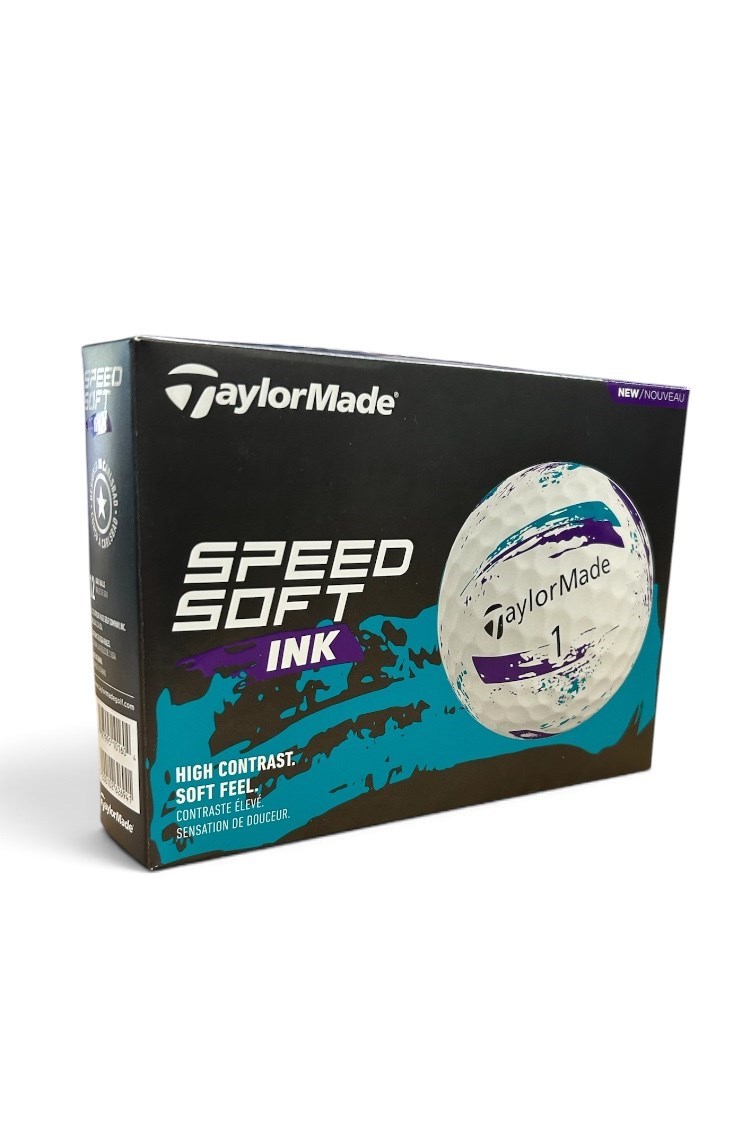 Picture of Taylormade Speed Soft Ink Golf Balls - White / Teal / Purple