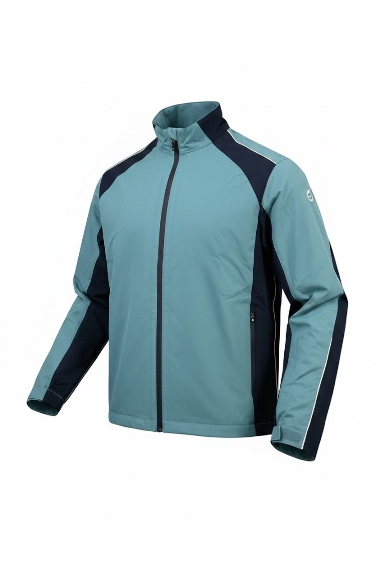 Picture of Sunderland of Scotland s.Typhoon Waterproof Golf Jacket - Pacific Blue / Navy / White