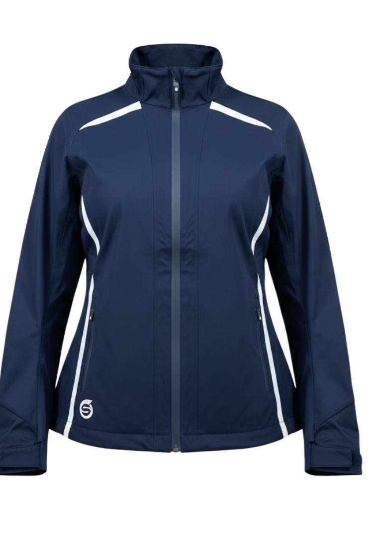 Picture of Sunderland of Scotland Ladies Killy Waterproof Golf Jacket - Navy/White