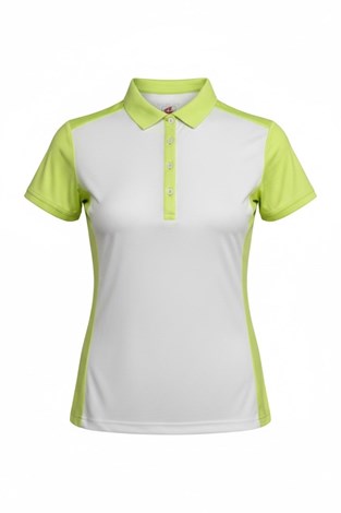 Show details for JRB Ladies Colour Block Short Sleeve Polo - White / Lime